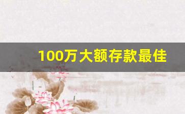 100万大额存款最佳方法_100万吃利息一个月多少