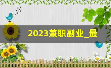 2023兼职副业_最赚钱的兼职