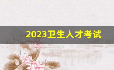2023卫生人才考试网报名入口_中国卫生人才网2023年