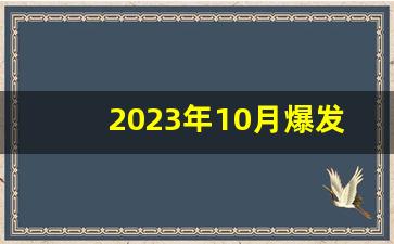 2023年10月爆发新冠