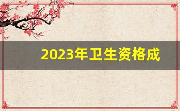 2023年卫生资格成绩查询入口