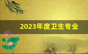 2023年度卫生专业技术资格考试报名条件