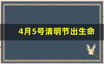 4月5号清明节出生命硬
