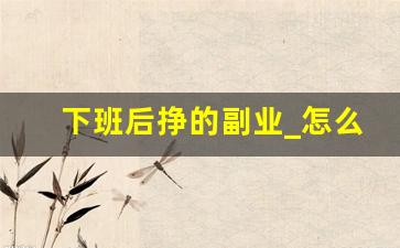 下班后挣的副业_怎么挣钱副业