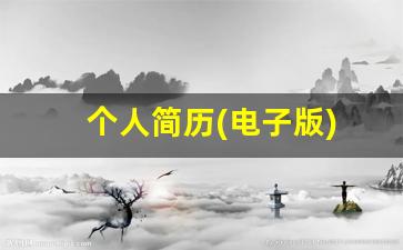 个人简历(电子版)