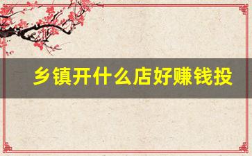 乡镇开什么店好赚钱投资小_适合小县城开的加盟店