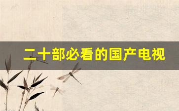 二十部必看的国产电视剧_豆瓣评分9.0以上的国产剧
