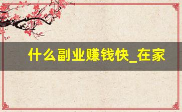 什么副业赚钱快_在家能赚钱