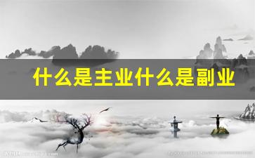 什么是主业什么是副业
