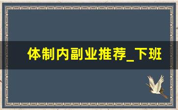 体制内副业推荐_下班后赚钱的100个副业