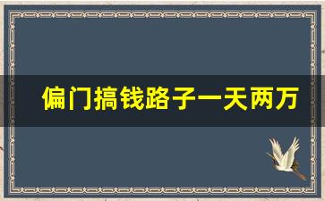 偏门搞钱路子一天两万