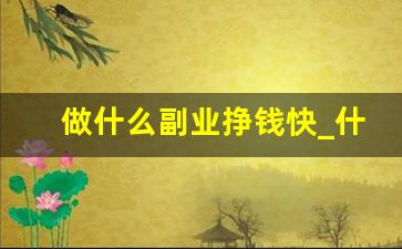 做什么副业挣钱快_什么副业赚钱快