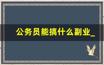 公务员能搞什么副业_公务员可以干什么副业