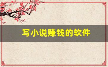写小说赚钱的软件