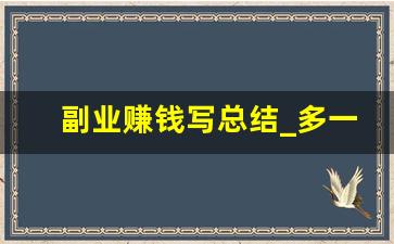 副业赚钱写总结_多一份副业的说说