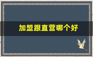 加盟跟直营哪个好