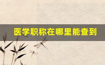 医学职称在哪里能查到_如何查询电子医师资格证