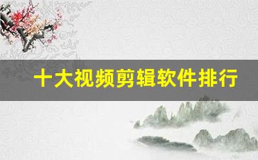 十大视频剪辑软件排行榜