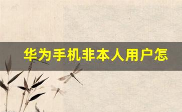 华为手机非本人用户怎么解除