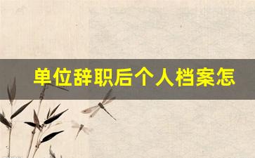 单位辞职后个人档案怎么办_个人档案怎么存放到人社局