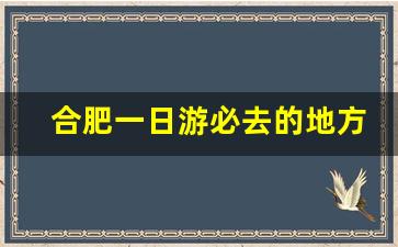 合肥一日游必去的地方