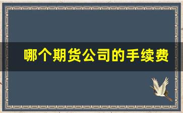 哪个期货公司的手续费低