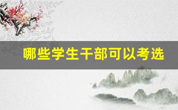 哪些学生干部可以考选调生_选调生上岸几率是多少