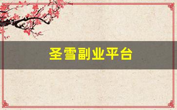 圣雪副业平台