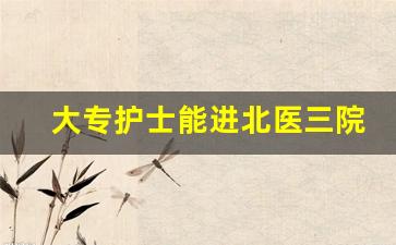 大专护士能进北医三院吗