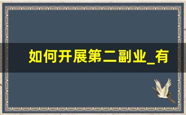 如何开展第二副业_有什么副业可以在家做的