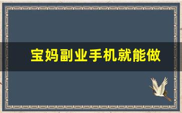 宝妈副业手机就能做
