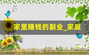 家里赚钱的副业_家庭副业干什么好
