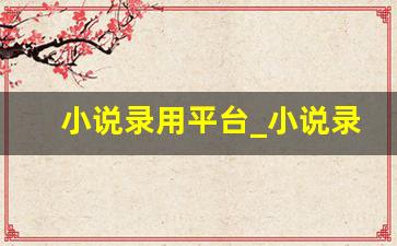 小说录用平台_小说录入接单软件