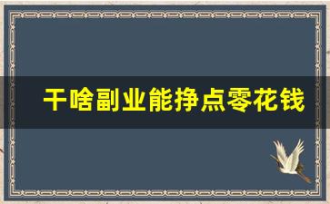 干啥副业能挣点零花钱_在家待着干点啥能挣钱