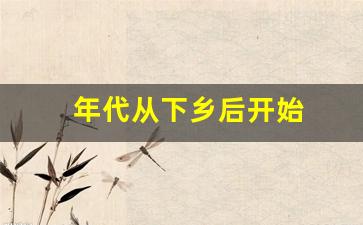 年代从下乡后开始