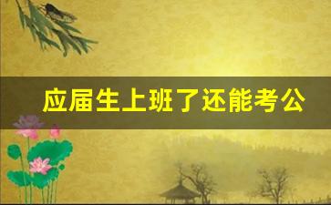 应届生上班了还能考公务员吗