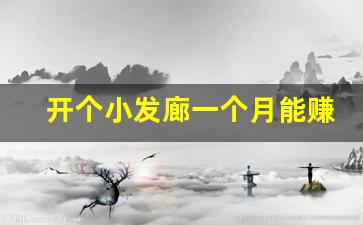 开个小发廊一个月能赚多少