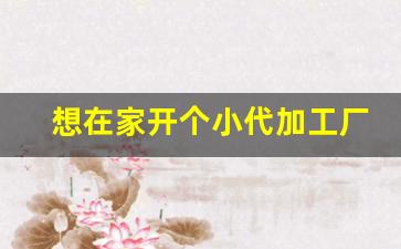 想在家开个小代加工厂_适合夫妻办厂的项目