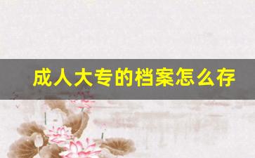 成人大专的档案怎么存放_档案服务机构办理存档多少钱