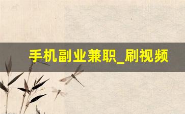 手机副业兼职_刷视频挣钱一天300元