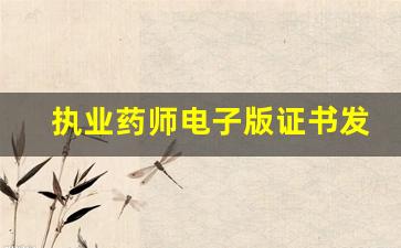 执业药师电子版证书发放时间