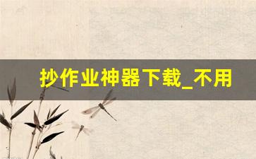 抄作业神器下载_不用网的作业神器