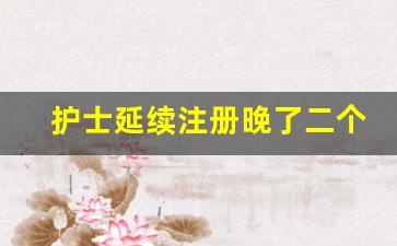 护士延续注册晚了二个月咋办