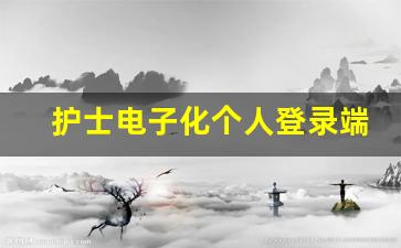 护士电子化个人登录端