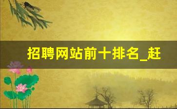 招聘网站前十排名_赶集网招聘