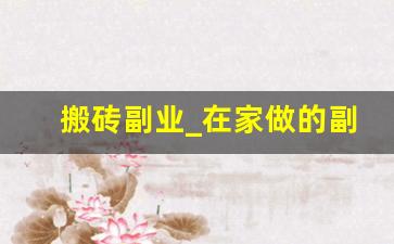 搬砖副业_在家做的副业兼职