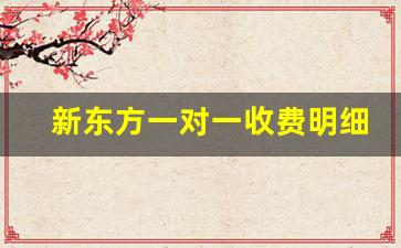 新东方一对一收费明细_新东方英语培训收费价格表