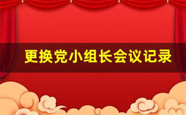 更换党小组长会议记录_换届党小组会议记录