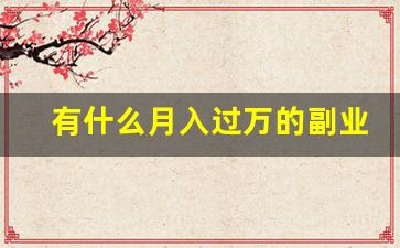 有什么月入过万的副业