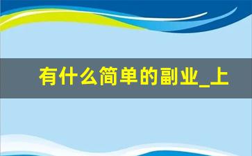 有什么简单的副业_上一休二可以做个什么副业
